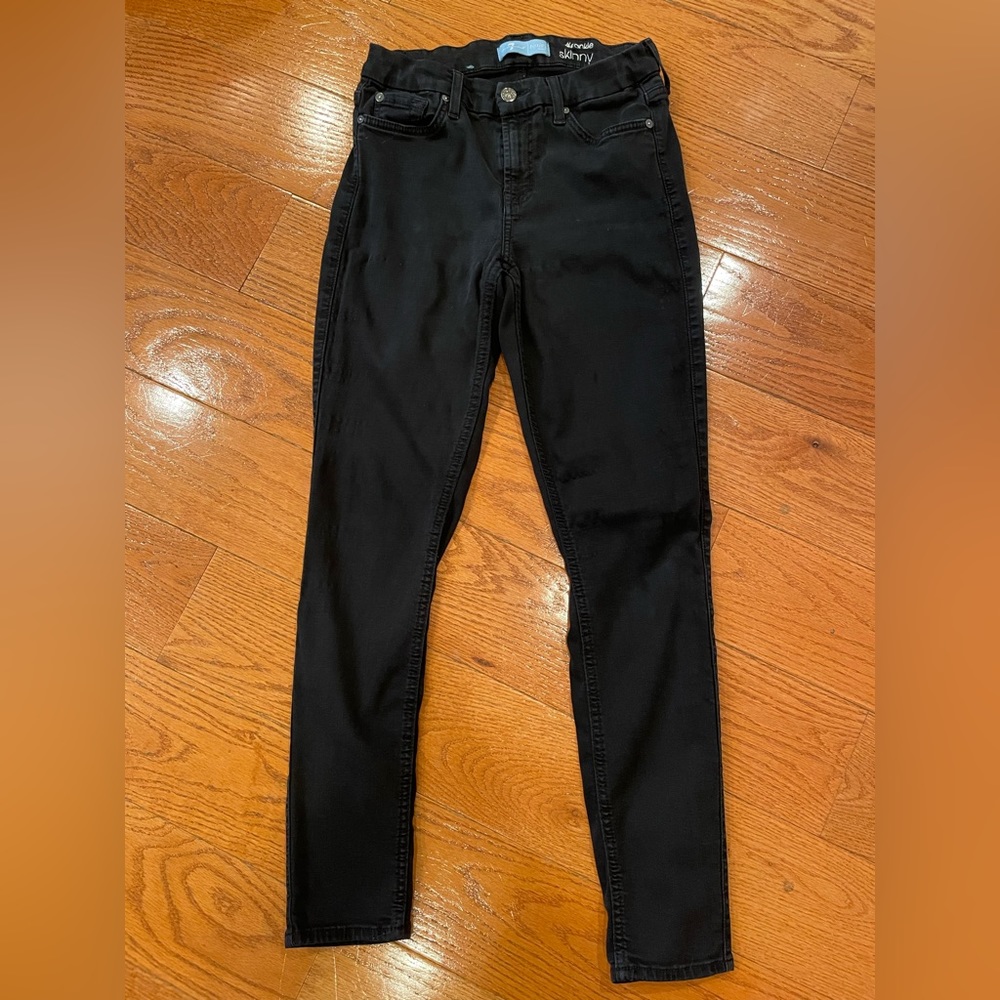 7 For All Mankind The Ankle Skinny Jeans Black Size 27